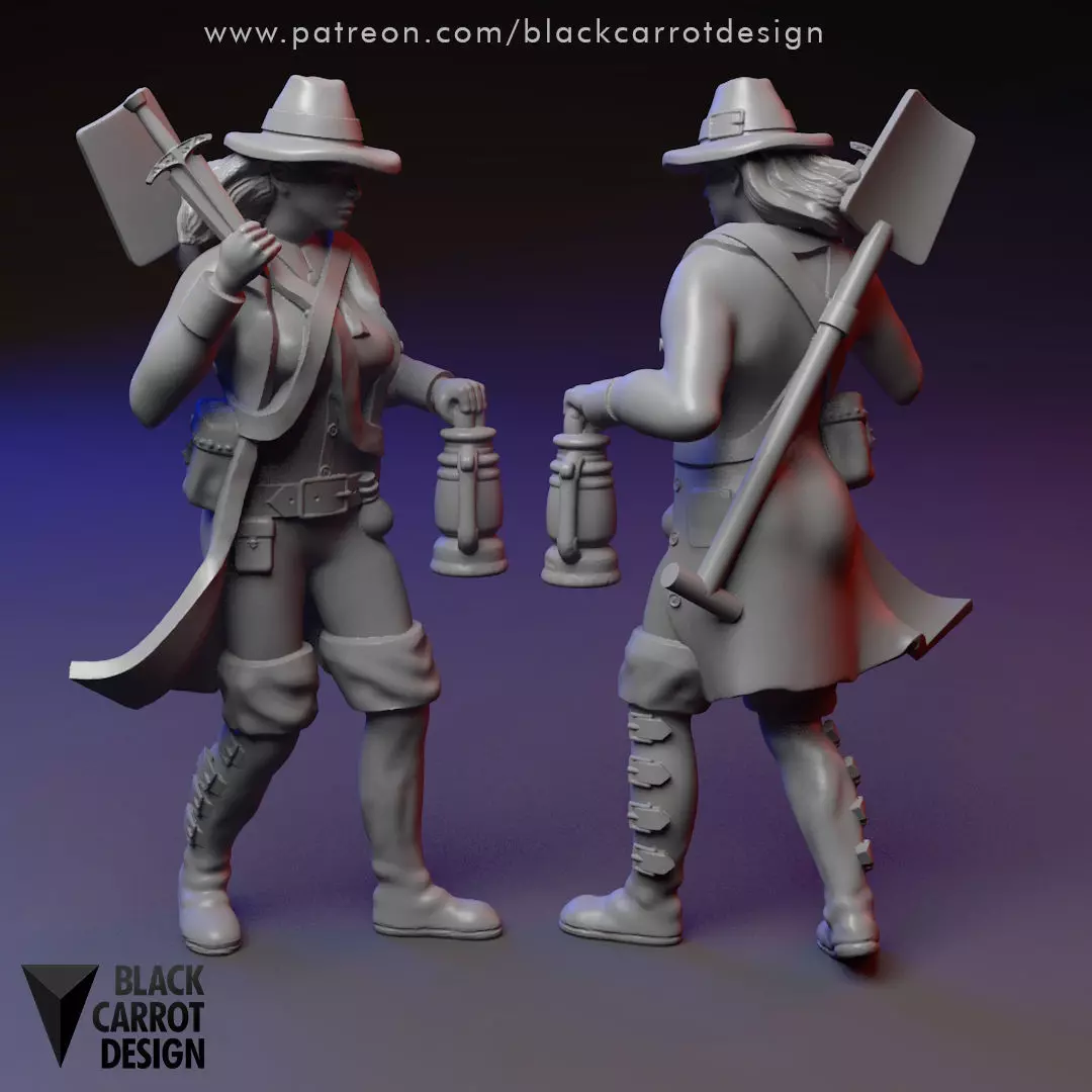 Grave Robber female miniature 3D print model_0