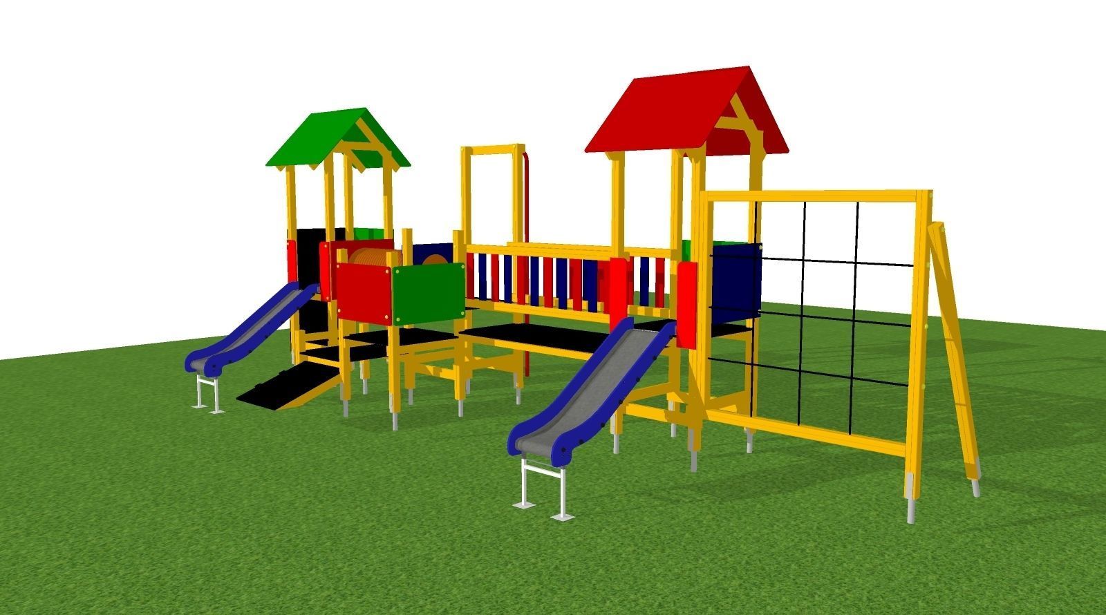 plac zabaw slide playground playhouse  3D model_2