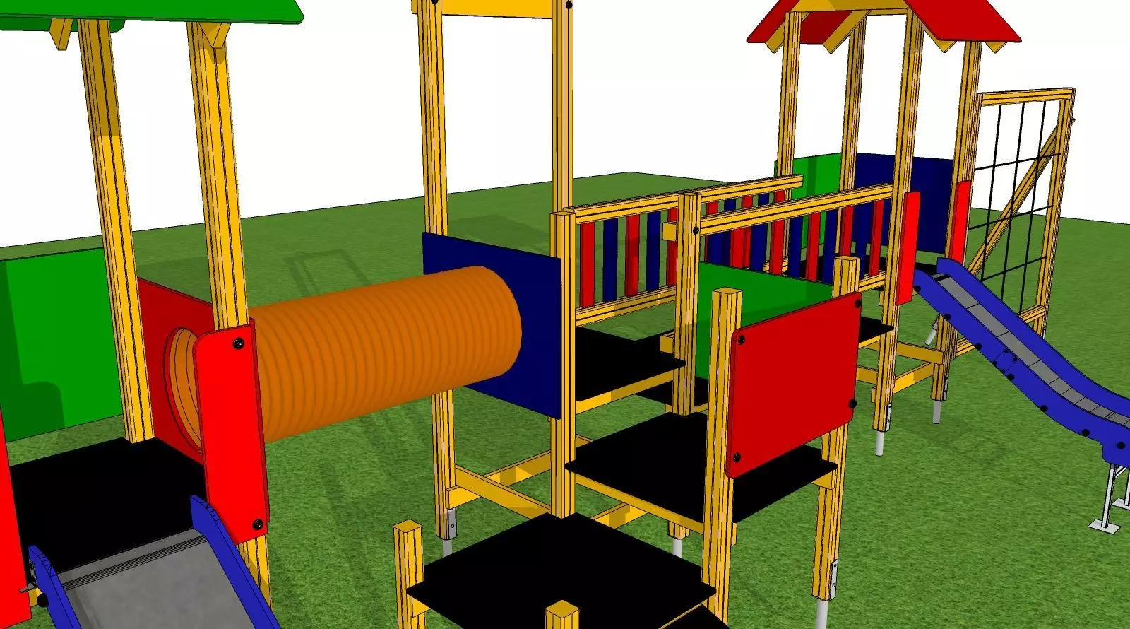 plac zabaw slide playground playhouse  3D model_0