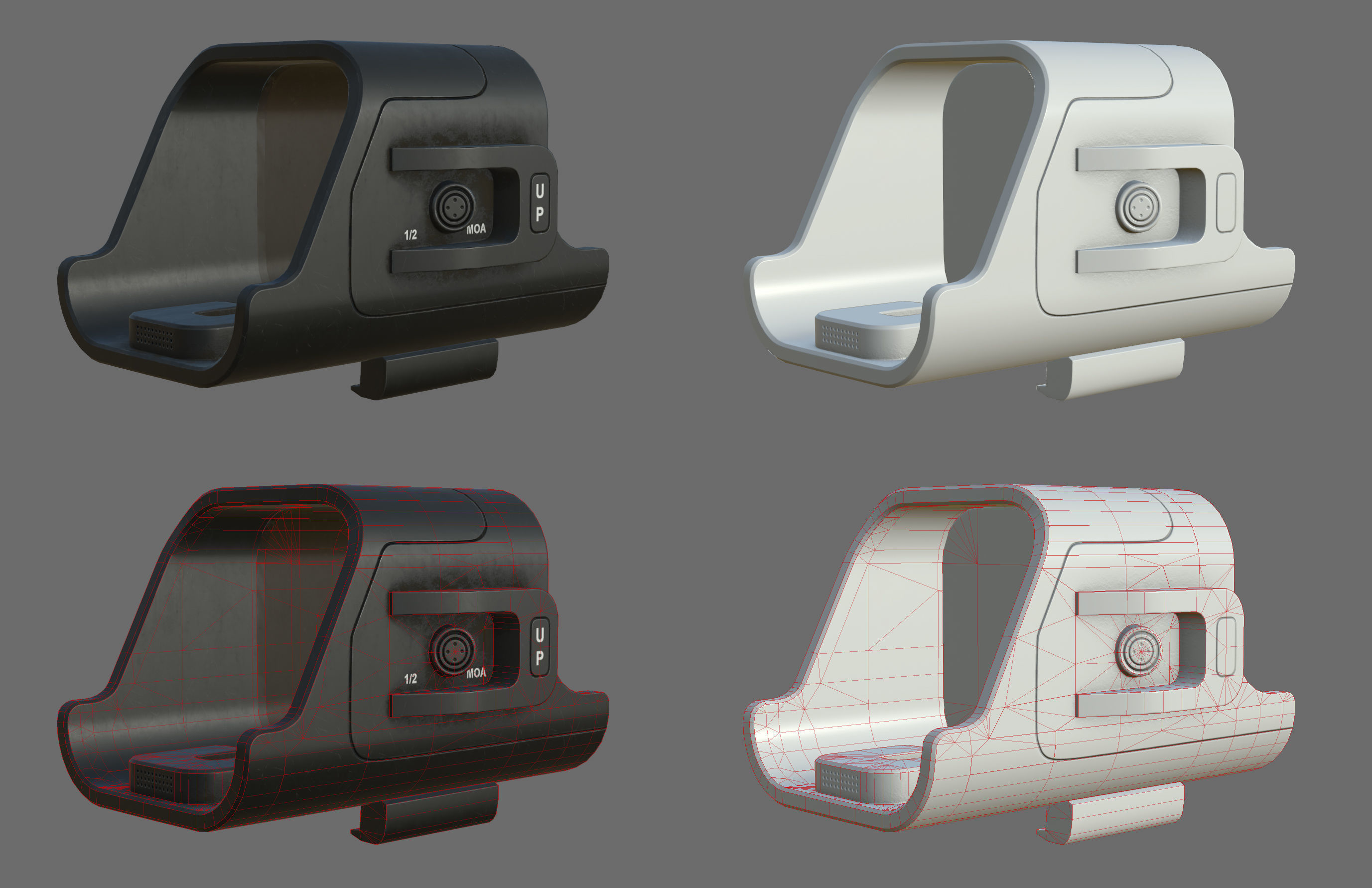 Weapon - Scope - 02 - Holographic Low-poly 3D model_1