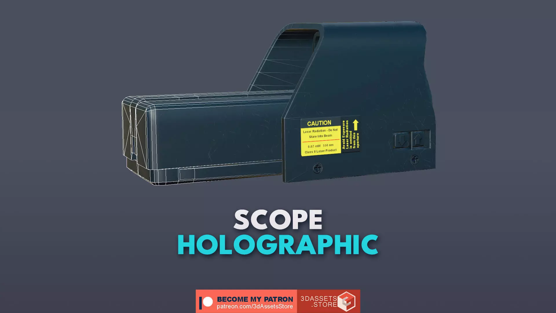 Weapon - Scope - 02 - Holographic Low-poly 3D model_0