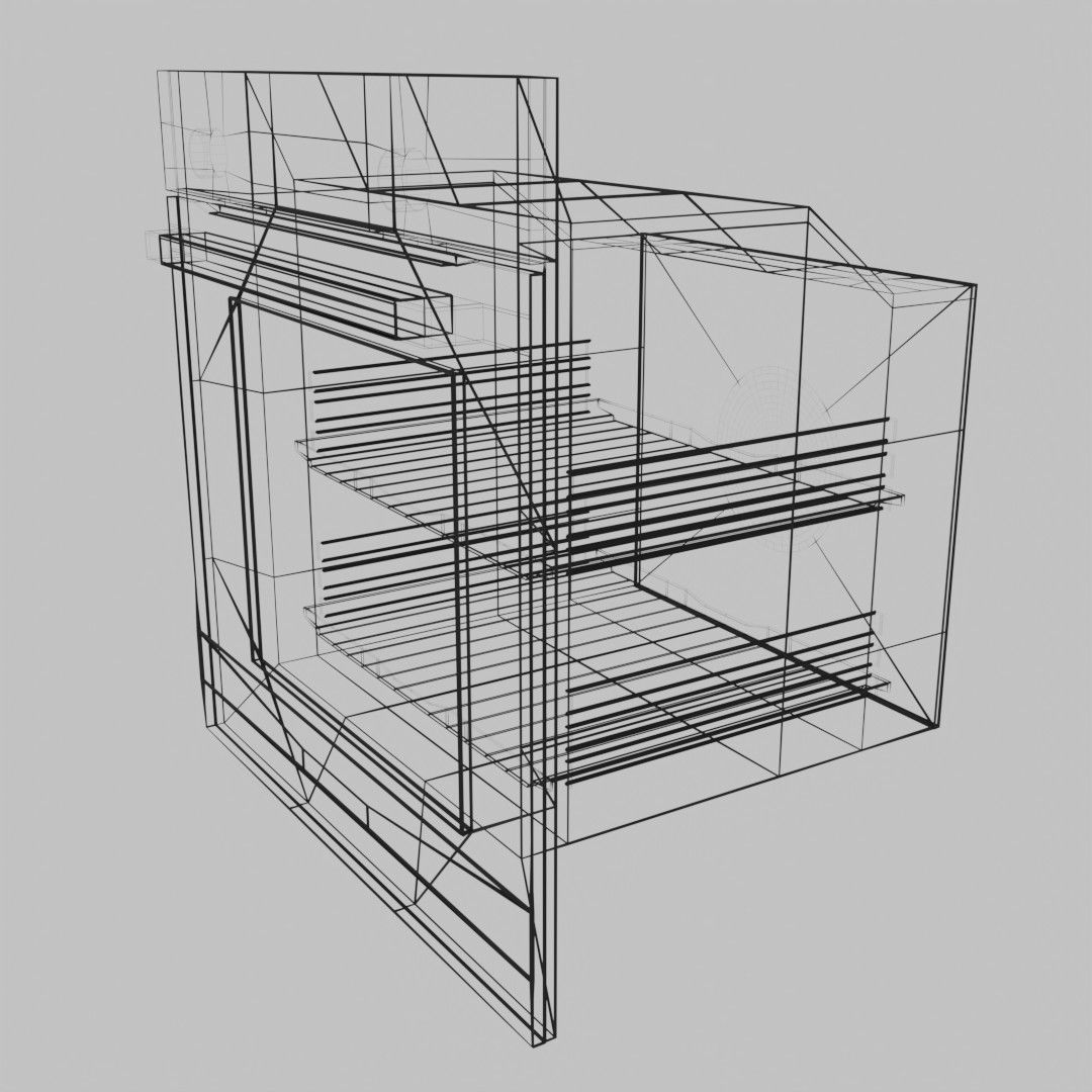 Built-in Kitchen Oven 3D model_4