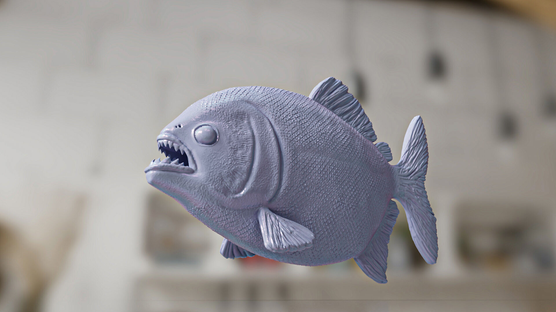 Realistic Piranha Toy STL 3D print model_1