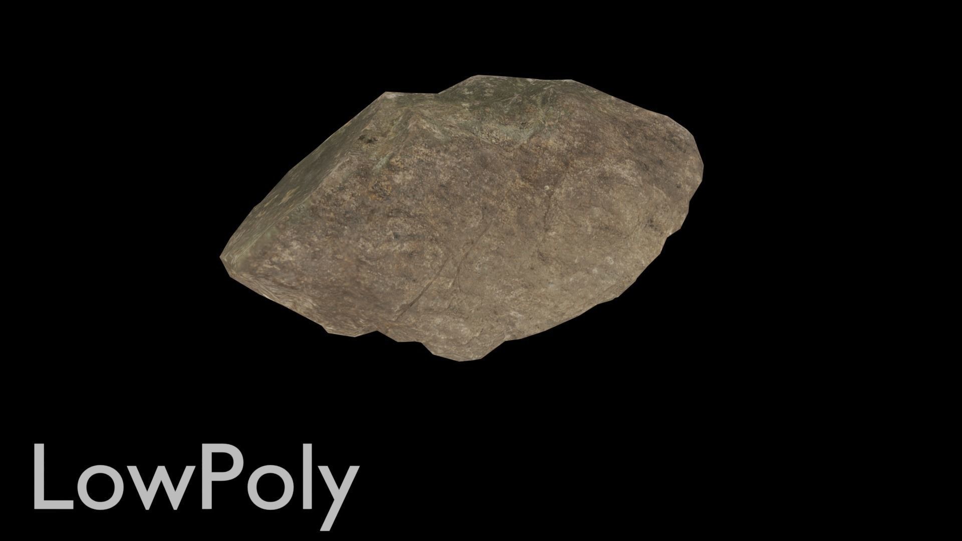 Sharp Boulder Low-poly 3D model_5
