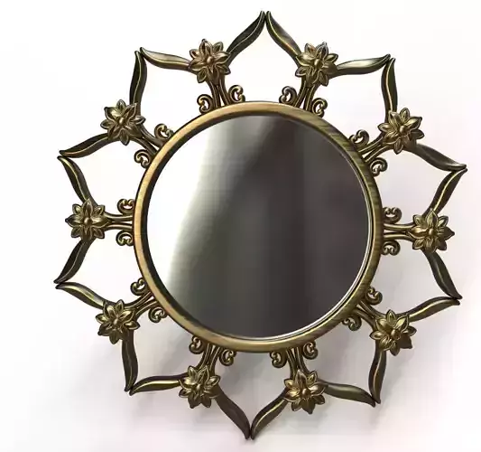 Round mirror frame flowers 