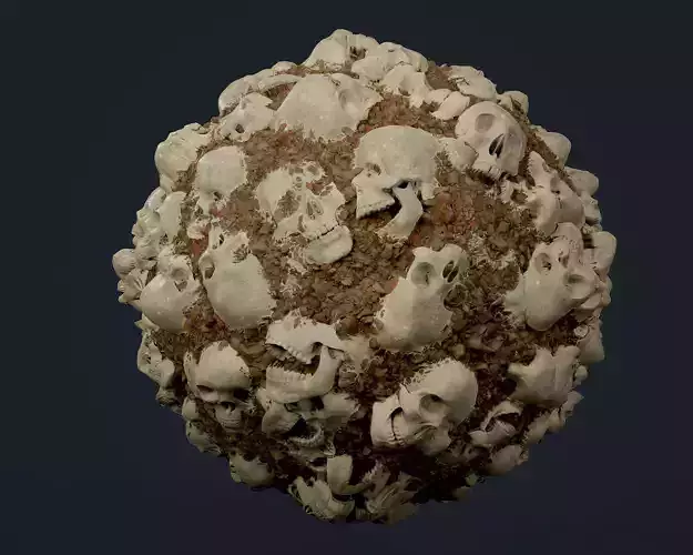 Skulls Bones Seamless PBR Texture 02