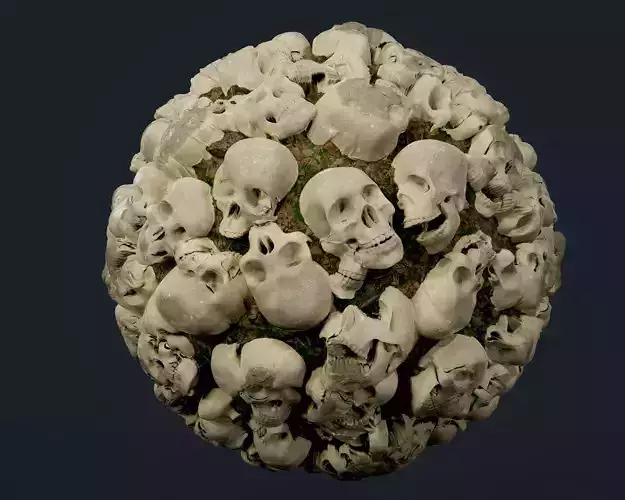 Skulls Bones Seamless PBR Texture 03