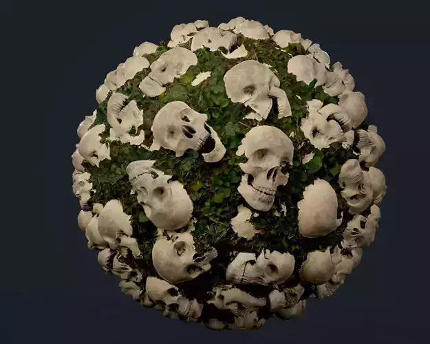 Skulls Bones Seamless PBR Texture 08