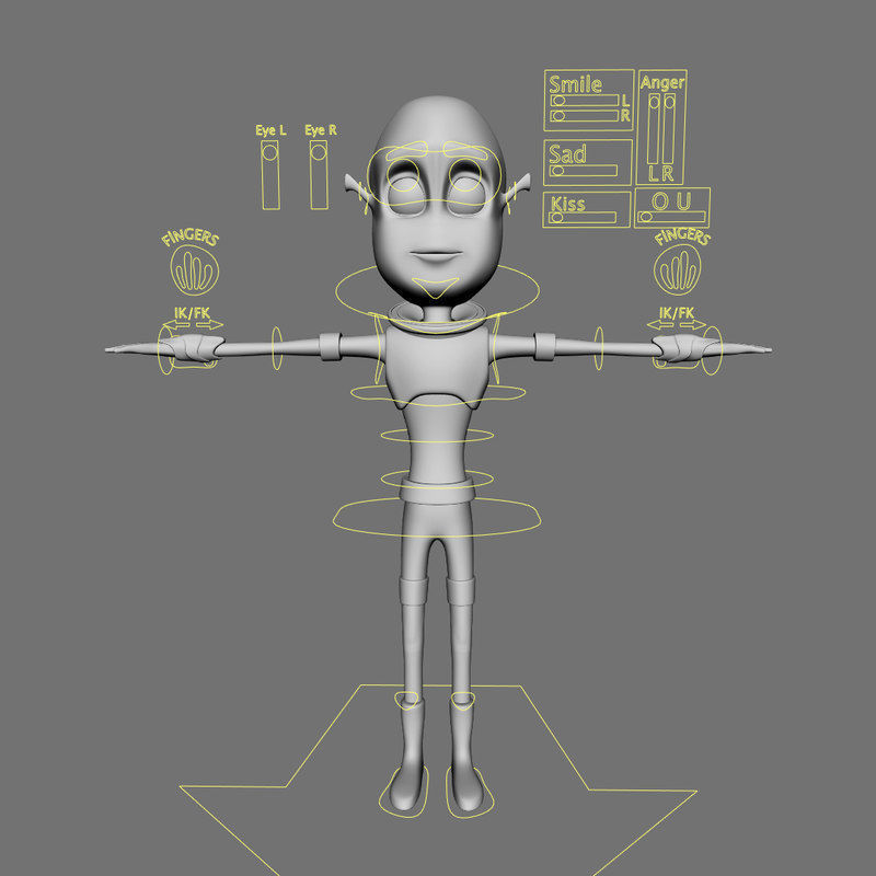 Alien Kid 3D model Low-poly 3D model_8