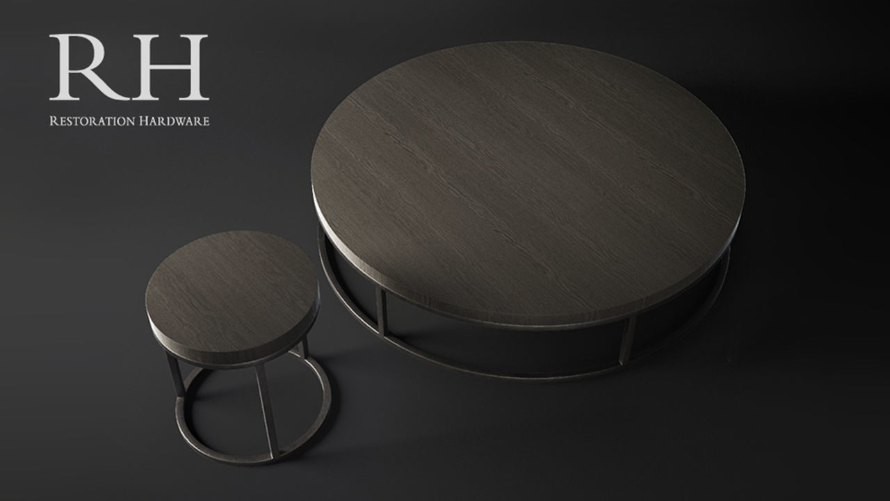 RH Nicholas Round Side and Coffee Modern Tables free 3D model CGTrader