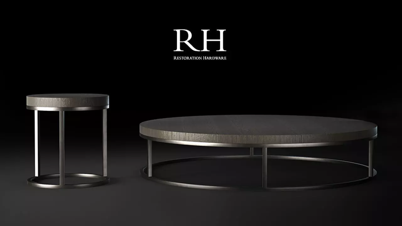 RH Nicholas Round Side and Coffee Modern Tables Free 3D model