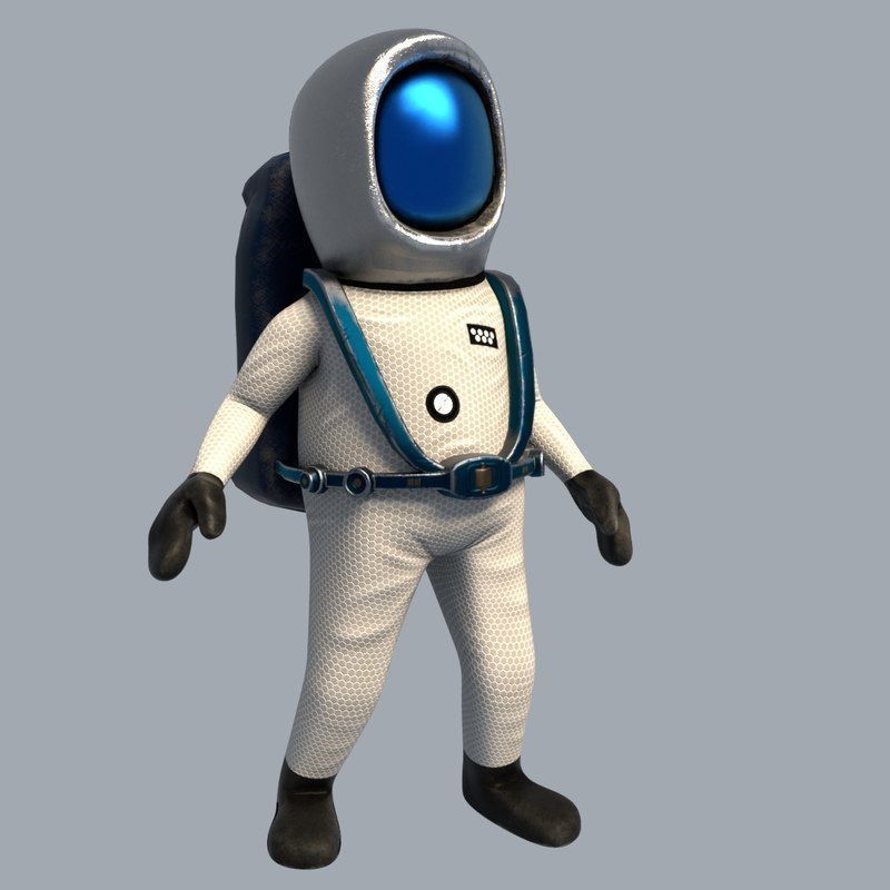 Space Engineer 3D Low-poly 3D model_2