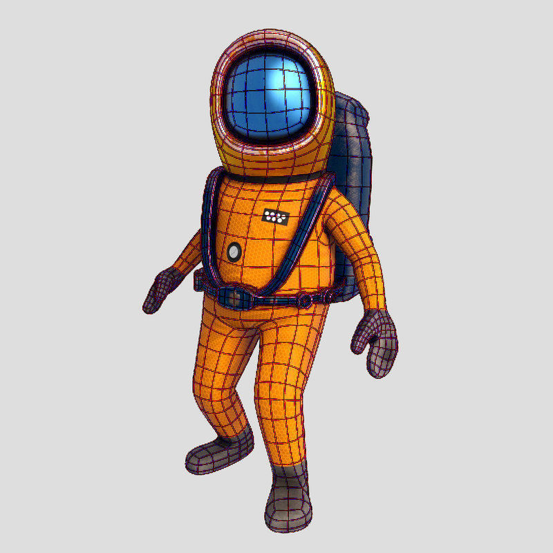 Space Engineer 3D Low-poly 3D model_10