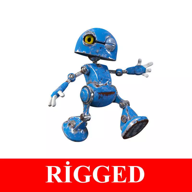 3D Rusty Robot Low-poly 3D model_0