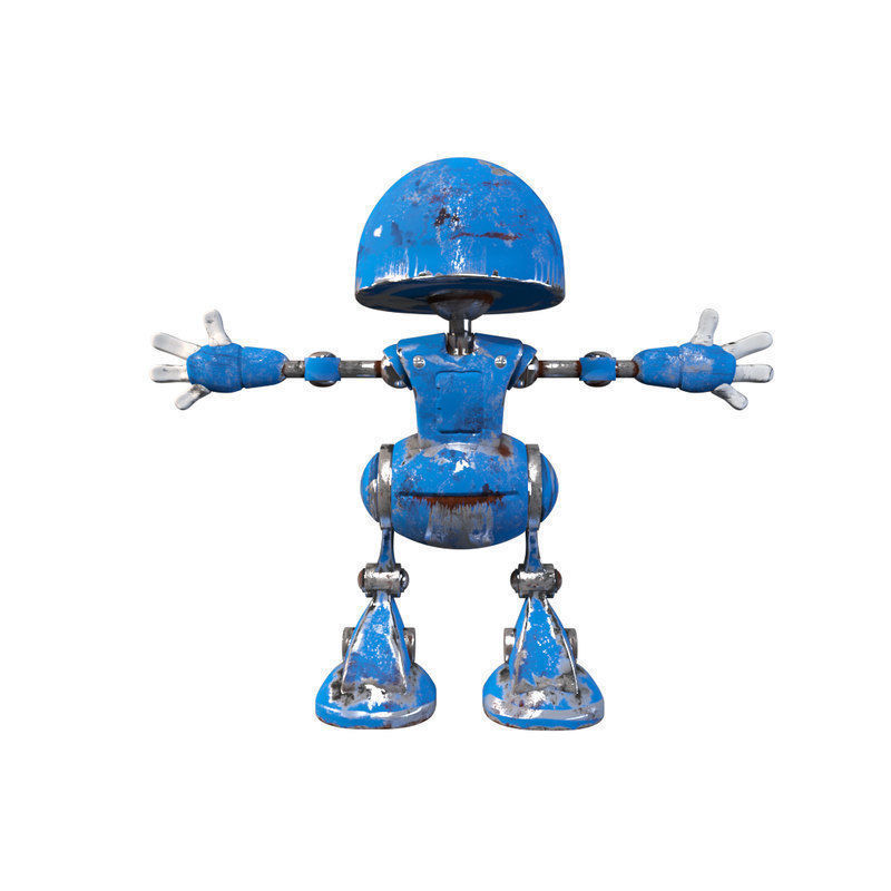 3D Rusty Robot Low-poly 3D model_5