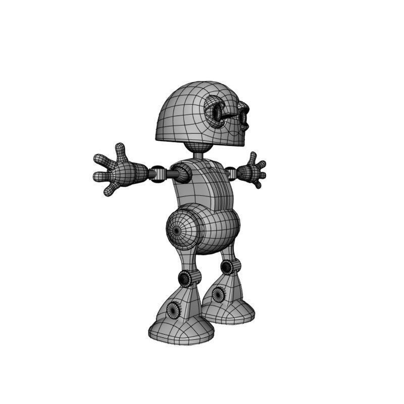 3D Rusty Robot Low-poly 3D model_9