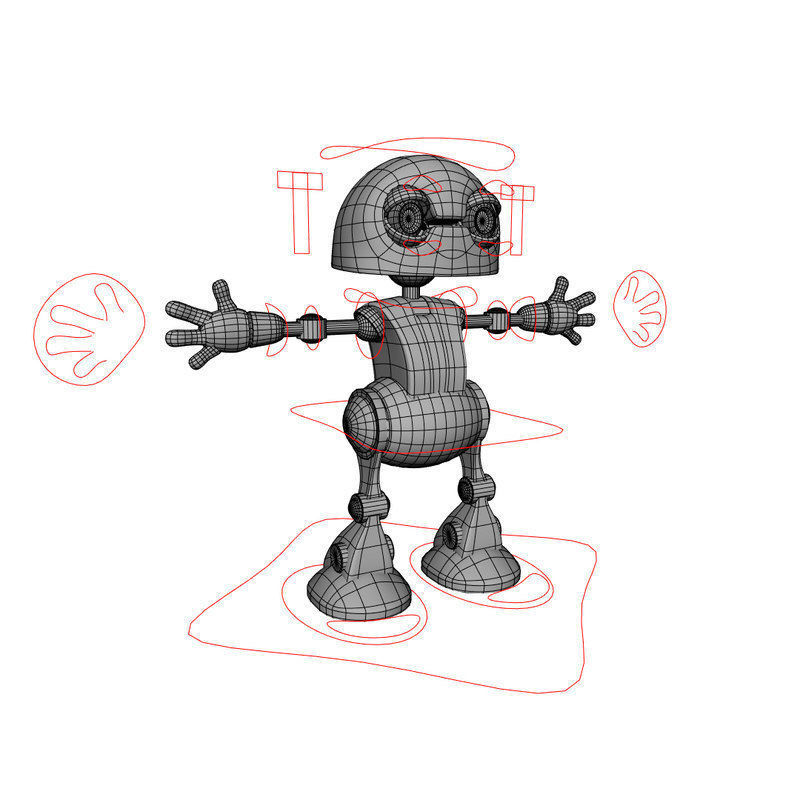 3D Rusty Robot Low-poly 3D model_10