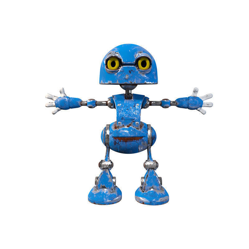 3D Rusty Robot Low-poly 3D model_1