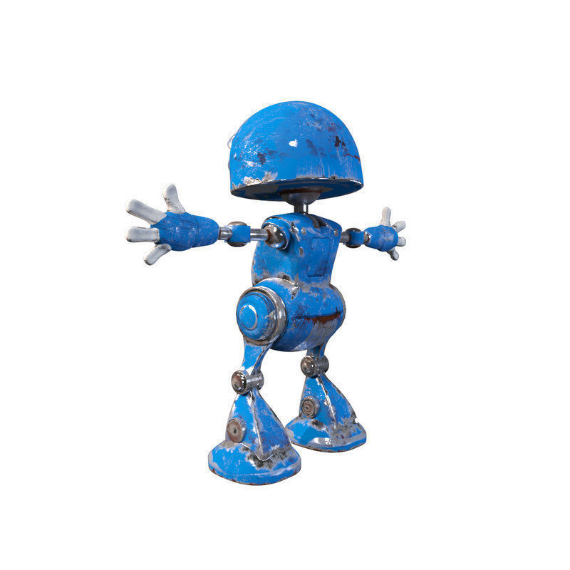 3D Rusty Robot Low-poly 3D model_6