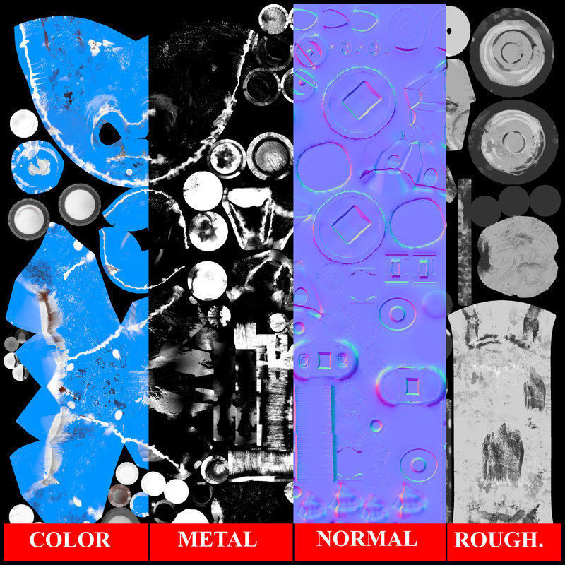 3D Rusty Robot Low-poly 3D model_11