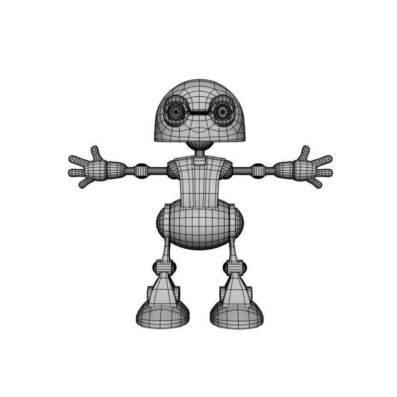 3D Rusty Robot Low-poly 3D model_7