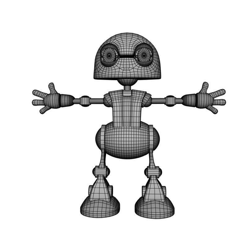 3D Rusty Robot Low-poly 3D model_8