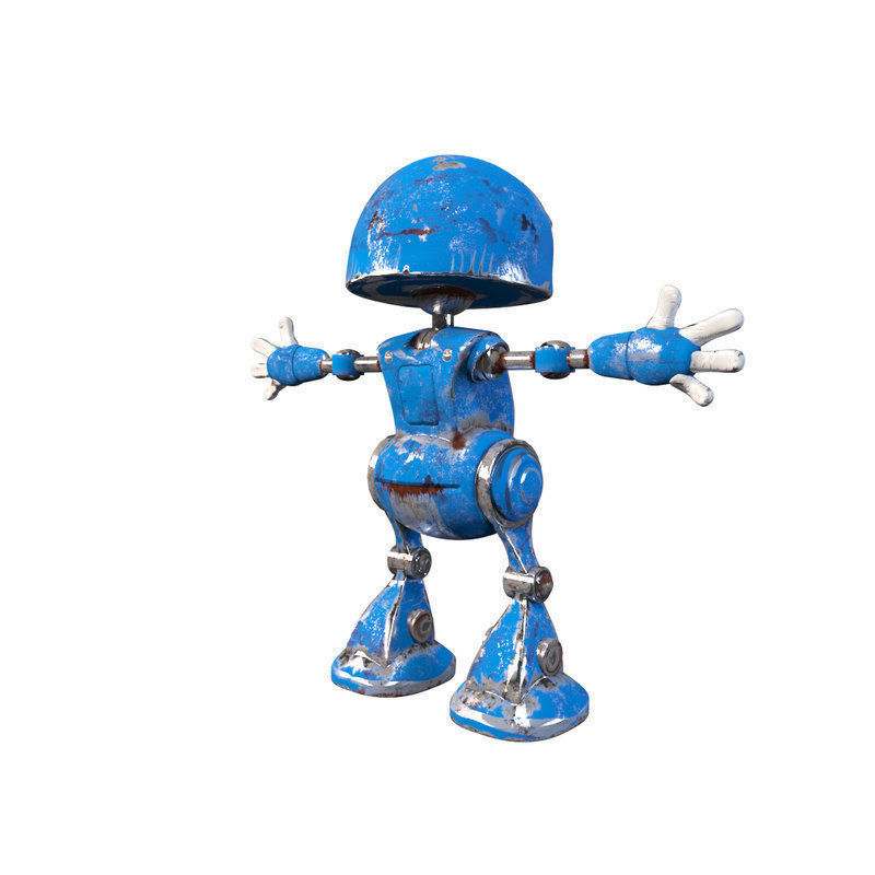 3D Rusty Robot Low-poly 3D model_4
