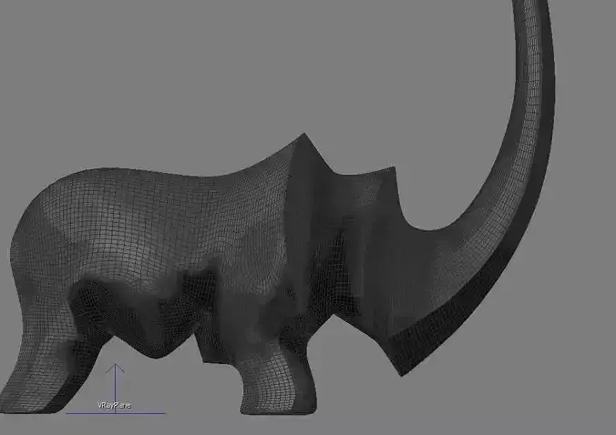 RHINOCEROS elephant with long tusk