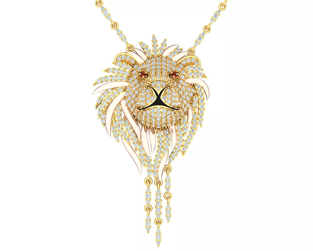 pendant wild life lion 3D model_0