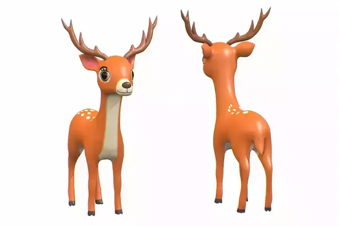 Cartoon Deer  3D model