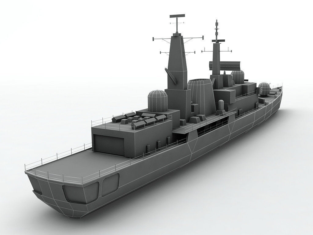  Type 42 Destroyer Military Ship Low-poly 3D model_6