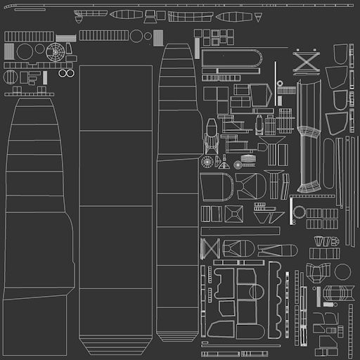 Kaga Aircraft Carrier Ship WWII Low-poly 3D model_6