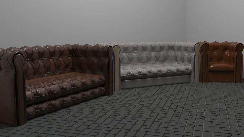 Sofa and chair 3D model_2