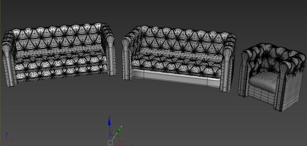 Sofa and chair 3D model_4