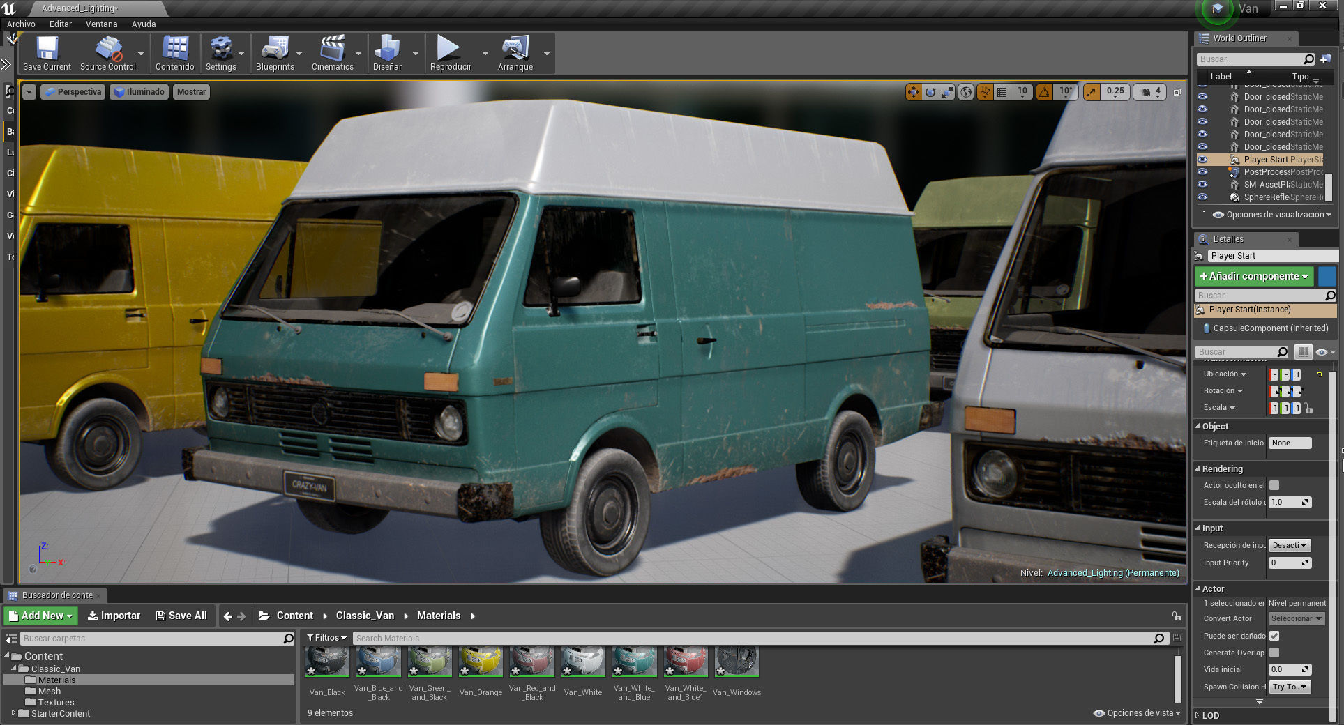 Van vehicle Pack for UE4 Low-poly 3D model_3