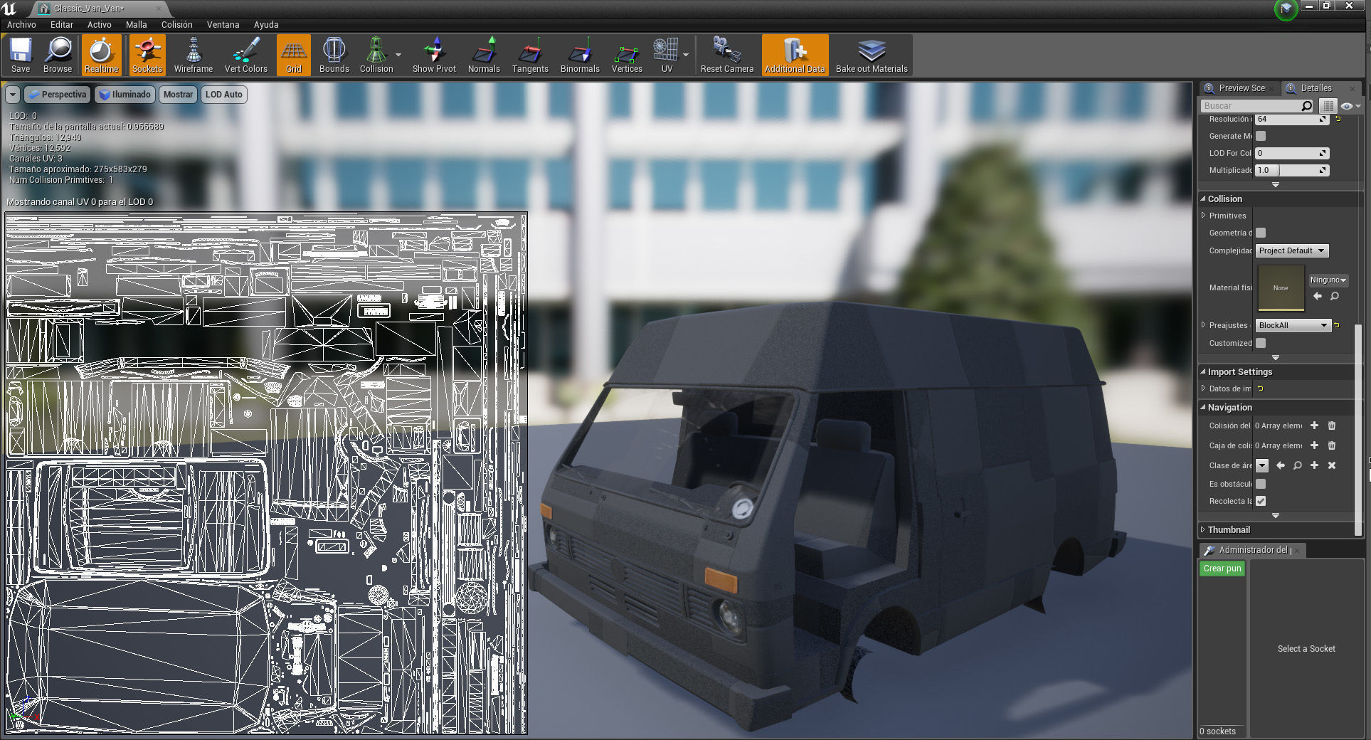 Van vehicle Pack for UE4 Low-poly 3D model_7