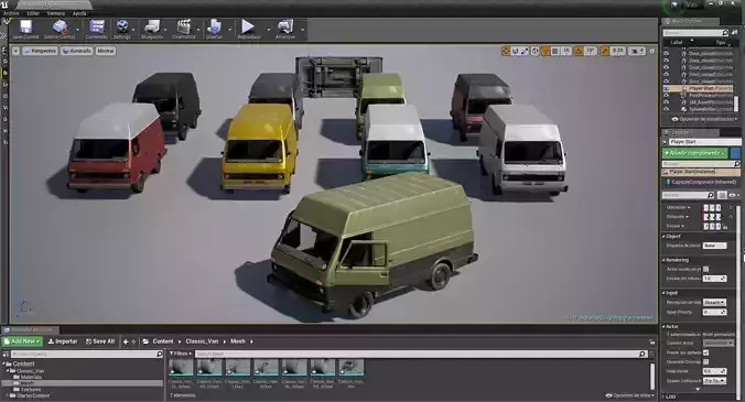 Van vehicle Pack for UE4 Low-poly 3D model