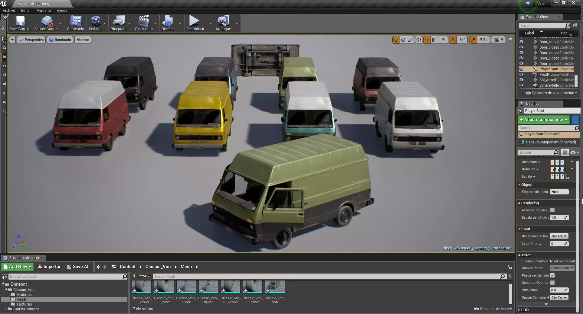 Van vehicle Pack for UE4 Low-poly 3D model_0