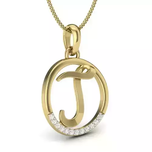 Alphabet-J pendant 3dm render detail 3D print model 3D print model