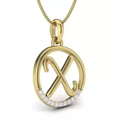 Alphabet-X pendant 3dm render detail 3D print model