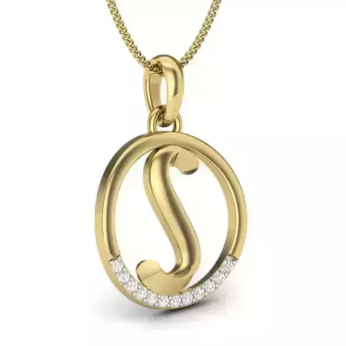 Alphabet-S pendant 3dm render detail 3D print model 3D print model