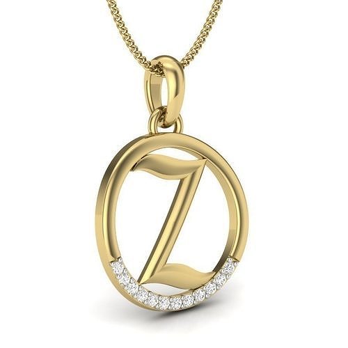 Alphabet-Z pendant 3dm render detail 3D print model 3D print model