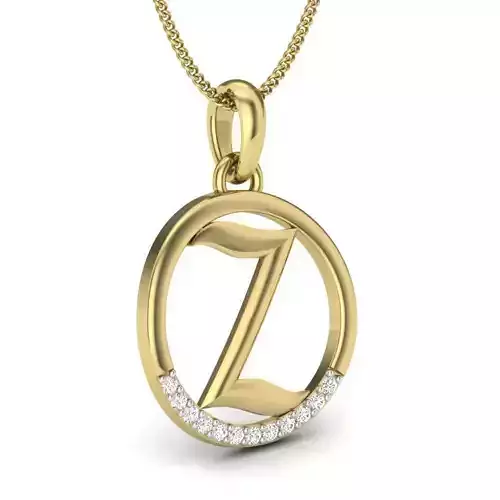 Alphabet-Z pendant 3dm render detail 3D print model