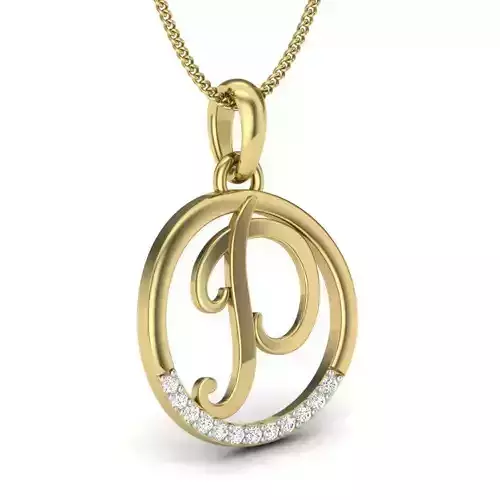 Alphabet-P pendant 3dm render detail 3D print model 3D print model