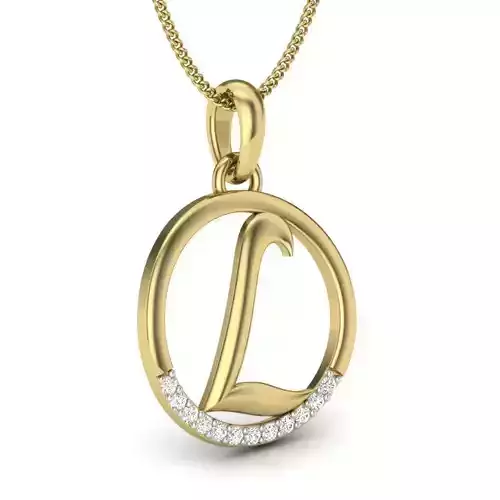 Alphabet-L pendant 3dm render detail 3D print model 3D print model