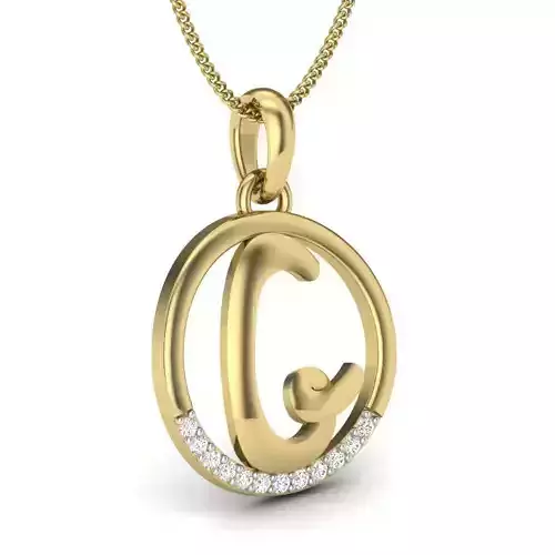Alphabet-G pendant 3dm render detail 3D print model 3D print model