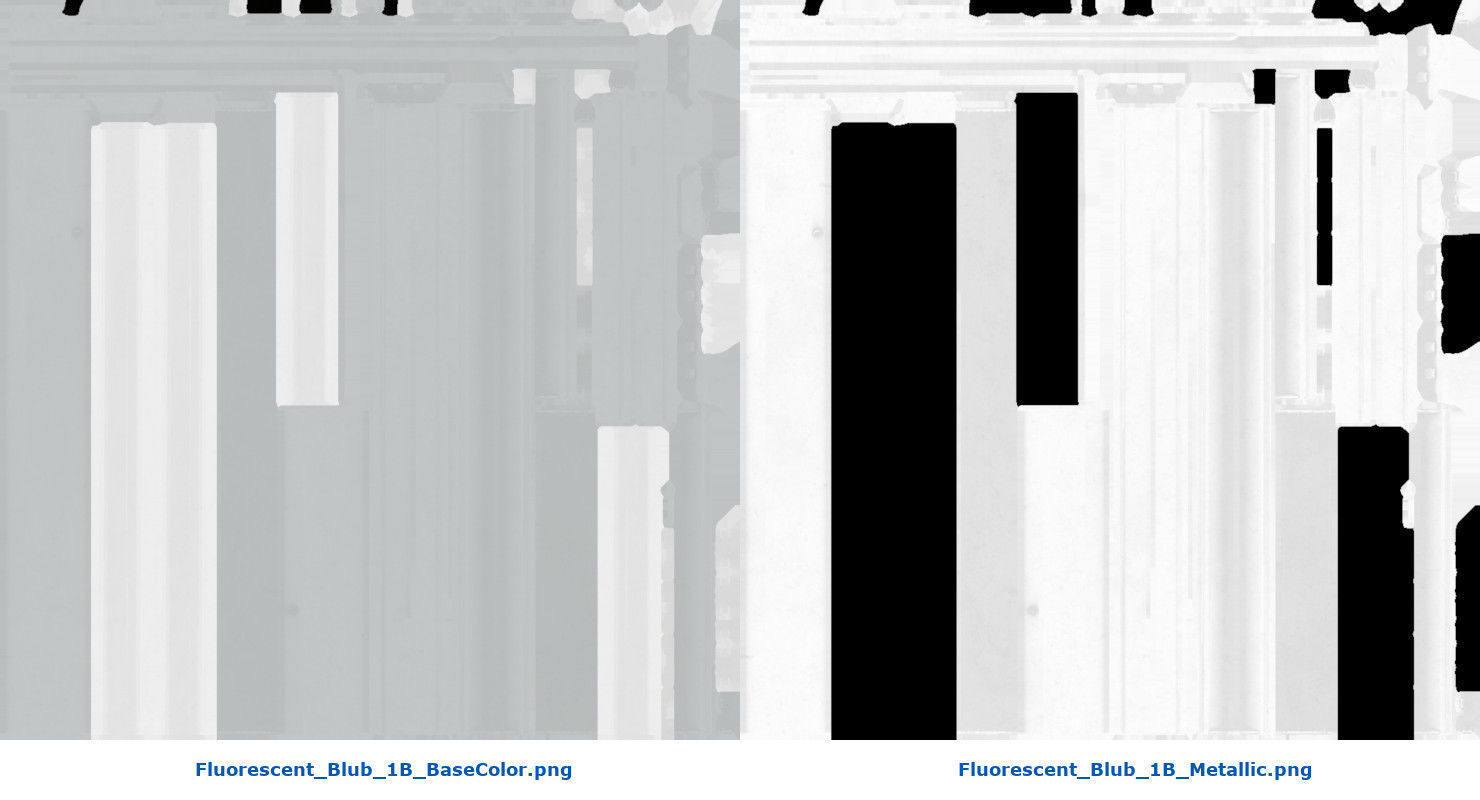 Fluorescent Bulb 1B Low-poly 3D model_8