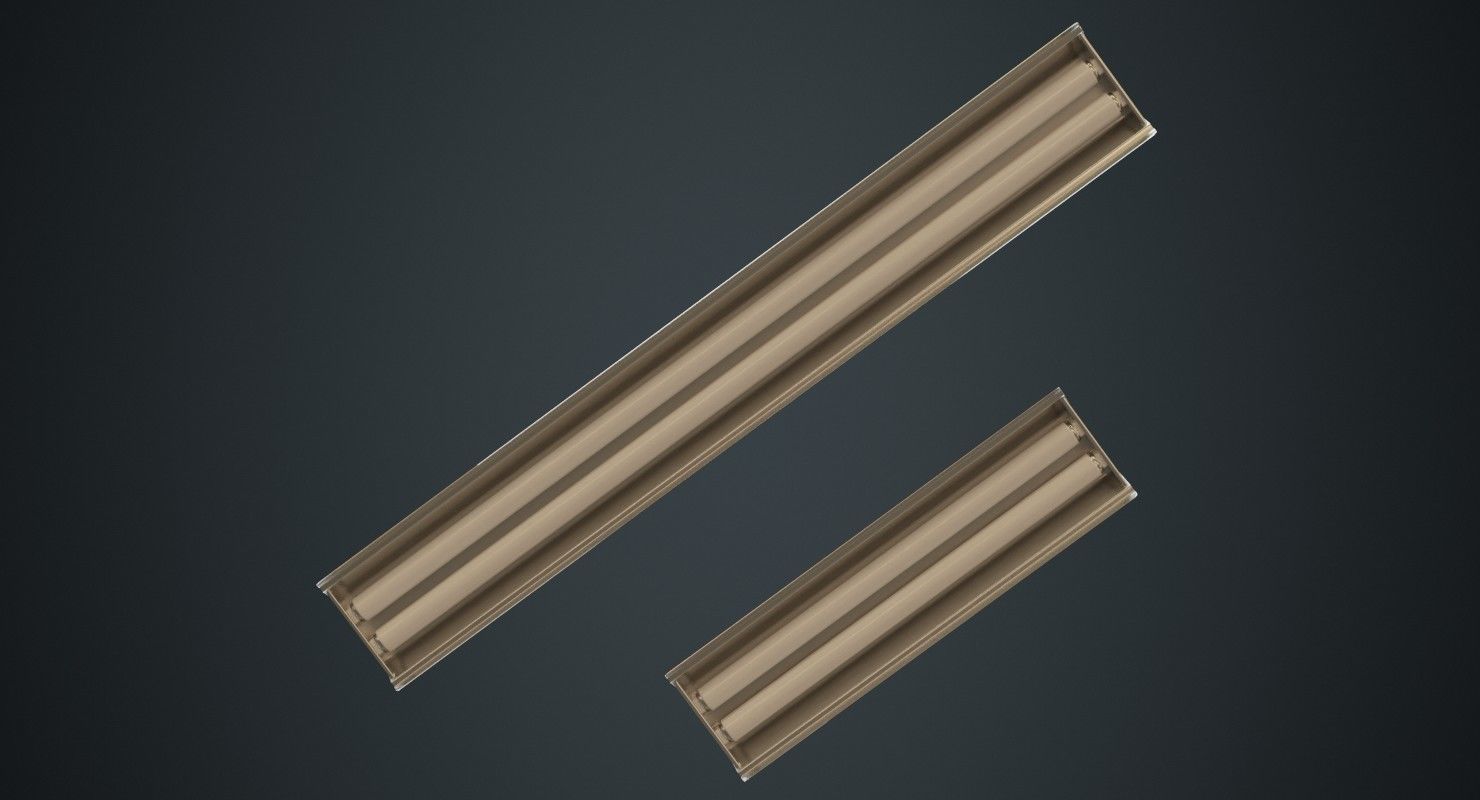 Fluorescent Bulb 1B Low-poly 3D model_2