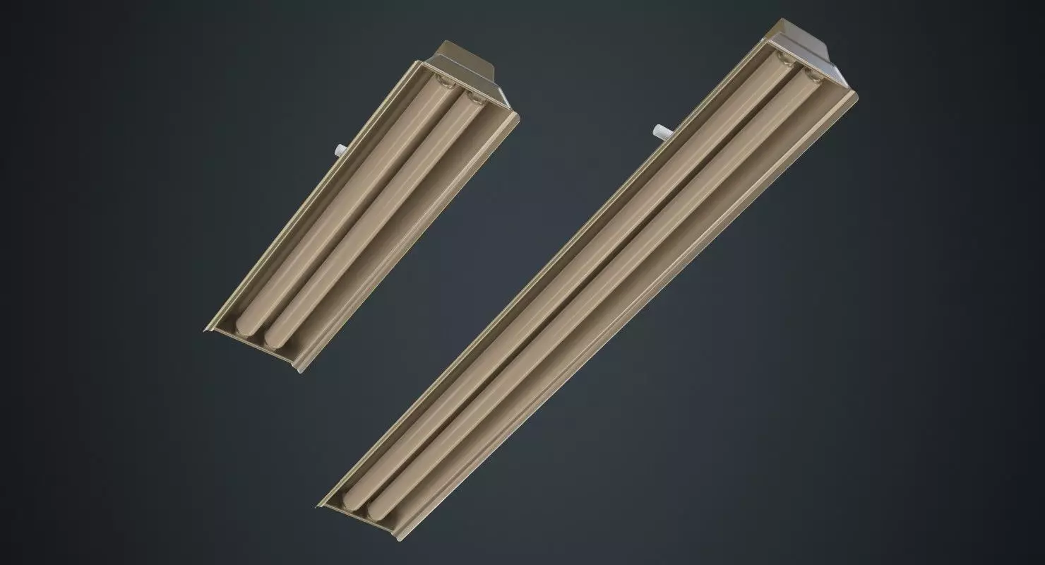 Fluorescent Bulb 1B Low-poly 3D model_0