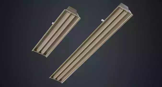 Fluorescent Bulb 1B Low-poly 3D model